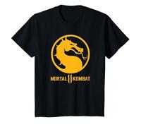 Mortal Kombat 11 Dragon Logo Camiseta, Niños, Negro, 12 años