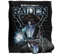 Mortal Kombat Raiden Manta súper suave con tacto sedoso - 152 x 127 cm