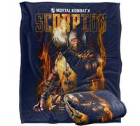 Mortal Kombat Scorpion Manta súper suave con tacto sedoso - 152 x 127 cm