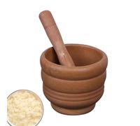 Mortar and Pestle Set - Manual Grinder Guacamole Bowl, Rustic Hand Grinding Tool | Crusher Mixing Bowl Grinder, Authentic Kitchen Seasoning Set for Pesto Salsa Guacamole Preparation Use