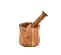 Mortar & Pestles Acacia Wood Small Spice Grinder, Herb Crusher & Guacamole Bowl Wood Crusher for Kitchen & Home (4" x 4" x3")