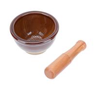 Mortero Cerámico para Ajo y Especias Mazo de Madera, 350ml