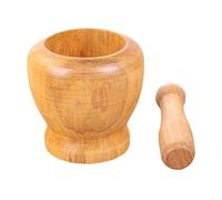 Mortero Cocina Juego de mortero madera, molinillo hierbas portátil lavable, superficie lisa, mazo ajo, tazón for mezclar, herramientas cocina