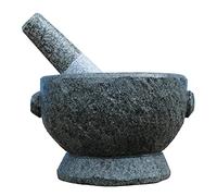 Mortero de granito y mortero de piedra muy macizo, diámetro interior de 12 cm, piedra natural