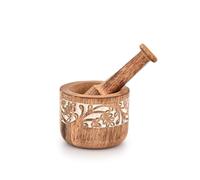 Mortero de madera natural mezclado con insectos Juego de máquina de molienda Utensilios de cocina Máquina de trituración de especias
