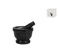 Mortero De Mármol Negro Con Mano De Mortero 14 Cm, Rombo