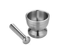 Mortero de molienda Molinillo de ajo doble acero inoxidable, mortero Metal, sal y, tazón con Pedestal, prensa, molinillo hierbas, pimienta especias