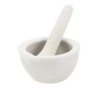 Mortero de Porcelana Blanco de 55ml Mazo para Moler | Superficie Cerámica No Porosa, Compacto y Cómodo, para Uso Farmacéutico y Coctelería, Clásico y Elegante