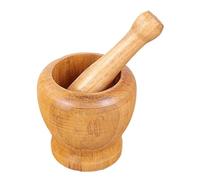 Mortero Juego de mortero y maja madera, triturador especias, molinillo hierbas, tazón for mezclar ajo, herramienta cocina