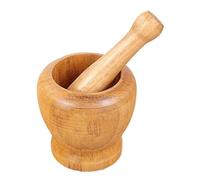 Mortero Juego de mortero y maja madera, triturador especias, molinillo hierbas, tazón for mezclar ajo, herramienta cocina