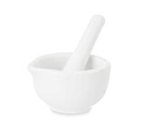 Mortero pequeño con mazo porcelana blanco para cocina fantasy
