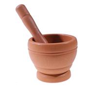 Mortero Tazón triturador de especias, mortero, maja, pimienta, molinillo hierbas, tazón mezclador ajo, herramientas cocina, dispositivo(Wood color)