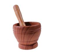 Mortero Tazón triturador de especias, mortero, maja, pimienta, molinillo hierbas, tazón mezclador ajo, herramientas cocina, dispositivo(Wood grain)
