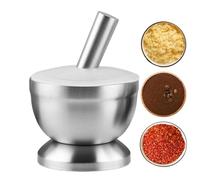 Mortero y maja de acero inoxidable | Juego de mortero y mortero de acero inoxidable | Herramienta de moler portátil para uso doméstico, gadget de cocina para