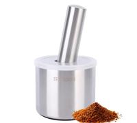Mortero y maja de acero inoxidable Molinillo de especias Recipiente para hierbas Pesto en polvo Picador de alimentos Herramienta para picar Picador de ajos de cocina
