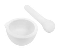 Mortero y mortero, juego de matón y mortero de porcelana, mini trituradora manual para ajo especias hierbas, resistente y resistente, utensilios de cocina para cocinas y farmacias (blanco)