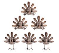 MorTime Portavelas de Pavo para Velas de té, Mesa de Acción de Gracias, portavelas de té de Pavo, Juego Decorativo de Metal con Acabado de Bronce para Decoraciones de Acción de Gracias (6 Piezas)