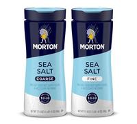 Morton - Juego de sal marina - sal marina fina y sal marina grande, sin yodada, cajas multiusos (paquete de 2, 17, 500 g)