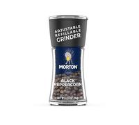 Morton Molinillo ajustable recargable, grano de pimienta negra, 1.2 onzas (paquete de 6)