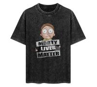 Morty Lives Rick Black T-Shirt Mens tee Unisex Tops M