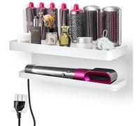 Morwealth - Soporte de pared para secador de pelo, sin taladrar, 2 en 1, para Dyson Airwrap, fácil almacenamiento, estético, para secador de pelo Dyson, soporte de pared y organizador de material