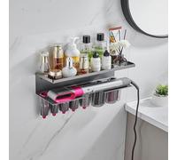 Morwealth Soporte para Dyson Airwrap sin taladrar, soporte de pared 2 en 1 para Dyson Airwrap, fácil almacenamiento estético Dyson secador de pelo soporte de pared y organizador de metal duradero