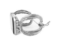 MORWLAT Pulsera de metal plateado compatible con Apple Watch Band de 38 mm, 40 mm, 41 mm, elegante pulsera bohemia elegante para mujer, correas iWatch Series 8/7/6/5/4/3/2/1/SE