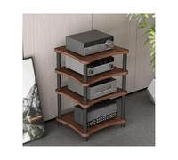 Mos Heavy Du - Estante de madera para AV de 4 niveles, moderno soporte de alta fidelidad y estante de esquina para DVD (nogal h) para amplificadores, electrónica y cine en casa