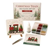 Mosaic Art Kit - Sea Glass Train Craft | DIY Decor, Colorful Pieces, Gift S