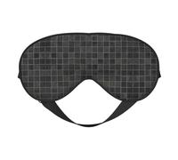 Mosaic Black Shadow Printing - Máscara de ojos para dormir de doble cara para yoga, camping, máscara de ojos suave para dormir