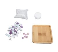 Mosaic Coaster Craft Kit | Mixed Color Tiles for DIY Art Projects | Bamboo Coaster Base with Grout & Adhesive | Family Craft Activity/Home Decor/Present Making (Aubergine)