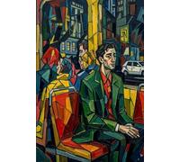 Mosaic Transit: Stained Glass and Cubism Style Adult Coloring Book | Beautiful Urban City Life and Bus Passenger Scenes for Stress Relief and Relaxation