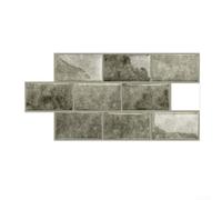 Mosaico Autoadherente Grueso para Reforma Hogar - Láminas de Pared para fácil Instalación 6x12 Pulgadas Gris(D-006)