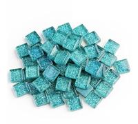 Mosaico autoadhesivo 50 Uds Diy, mosaico de piedras cristal con purpurina colorida, azulejos, guijarros vidrio, Material artesanal, rompecabezas for hacer mosaicos 9x9mm(Color 5)