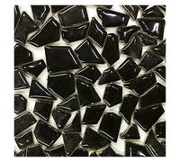 Mosaico autoadhesivo Azulejos de mosaico porcelana polígono 4,3 oz/122g, materiales for hacer mosaicos azulejos cerámica for manualidades DIY, 1-4cm longitud, 1 ~ g/pc,5mm espesor(Black)