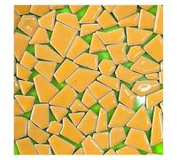 Mosaico autoadhesivo Azulejos de mosaico porcelana polígono 4,3 oz/122g, materiales for hacer mosaicos azulejos cerámica for manualidades DIY, 1-4cm longitud, 1 ~ g/pc,5mm espesor(Light Orange)