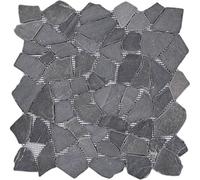 Mosaico azulejos mármol piedra natural roto Ciot Neromarquina MOS44-30-120 gris antracita - negro (impregnado)