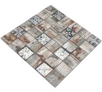 Mosaico Beige Claro de Vidrio Mate Cuadrados Pared Cocina Baño Ducha WB160-W700