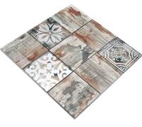 Mosaico Beige Claro de Vidrio Mate Cuadrados Pared Cocina Ducha WB160-W750