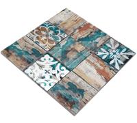 Mosaico Beige Petrol Glasmosaico Mate Cuadrado Pared Cocina Ducha WB160-W850