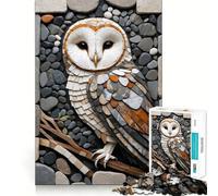 Mosaico de Búho de Piedra, 1000 Piezas, Rompecabezas para Adultos, Regalos, Juguete para Desarrollar la Mente, Divertido, Diseño, Ensamblaje, 50x75cm