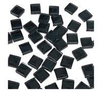 Mosaico de cerámica for manualidades, azulejos de cristal hechos a mano, espejo decorativo, tecnología de pared, Material decorativo de cristal coloreado, 50 Uds. para Arte y Manualidades(Black)