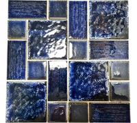Mosaico de Cerámica Kombinationsmosaik Azul Pared Posterior Cocina Baño