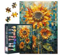 Mosaico De Girasoles Jigsaw Puzzles 1000 Piezas - Rompecabezas de Girasol para Adultos Descompresión Puzzle Juegos Para Adultos Decoración del Hogar Desafiante Puzzle Regalos 50 cm x 70 cm