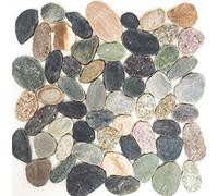 Mosaico de guijarros de río cortados para suelo, pared, baño, ducha, cocina, espejo, revestimiento, baño, baño, ducha, cocina, baño, baño, baño, baño, 10 alfombrillas de mosaico