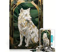 Mosaico de Lobos,Rompecabezas Kentsugi Art para Adultos,1000 Piezas,Juego de Entrenamiento cognitivo,Encaje Huecos,Actividad Relajante para la Mente (50x75cm)