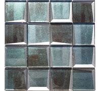 Mosaico de mosaico de cristal combinado 3D verde | 10 mosaicos