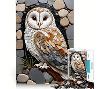 Mosaico de Piedra con Forma de búho, 1000 Piezas, Rompecabezas para Adultos, Juguete para ejercitar la Mente, diversión compartida, Arte de Corte preciso 38x52cm