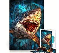 Mosaico de Tiburones, Rompecabezas de 1000 Piezas para Adultos, Juguete para Ejercicio Mental, Diversión Compartida, Exhibición de Arte con Corte de Precisión 38x26cm
