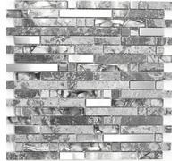 Mosaico de Vidrio Acero Inoxidable Mosaico Palillos Gris WB87-MV778 1 Mate